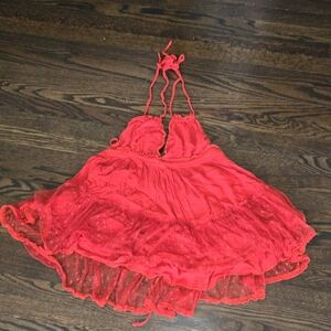 Summer Red Women's Babydoll Dress